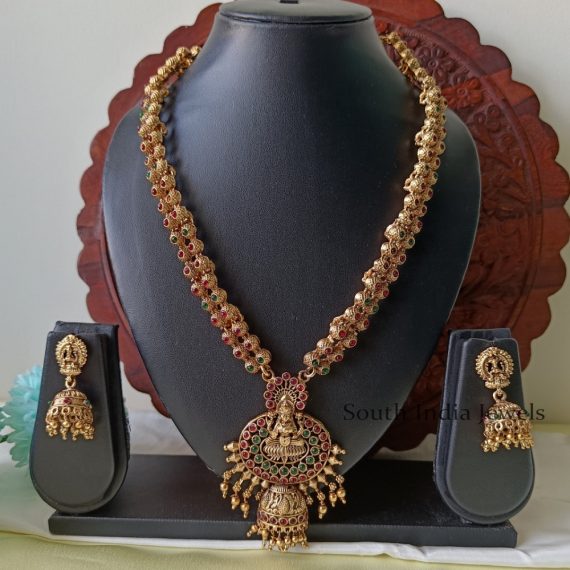 Traditional Lakshmi Haram with Jhumkas - South India Jewels
