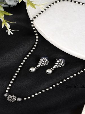 Astonishing Oxidised Pendant 18 Mangalsutra And Earrings