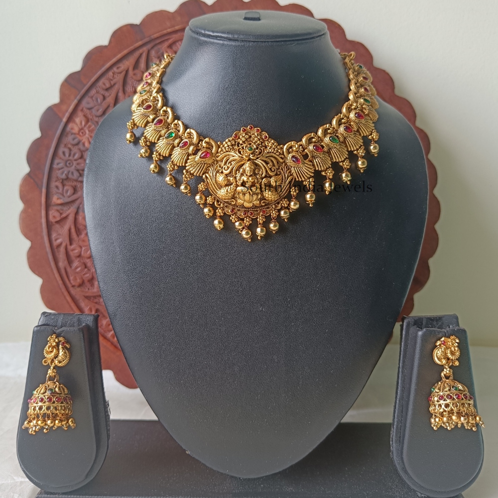 Authentic Lakshmi Design Necklace With Jhumkas