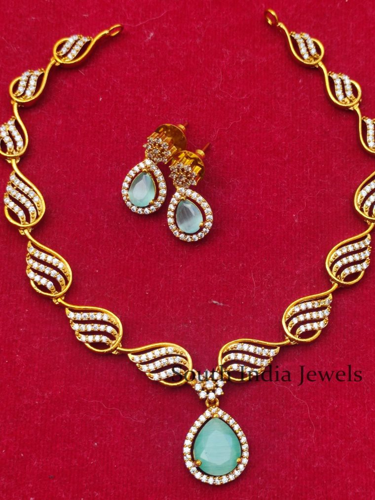 Beautiful Matt Neckset with AD stones