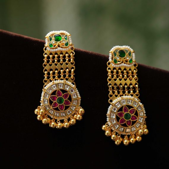 Charming Green Designer Polki Earrings