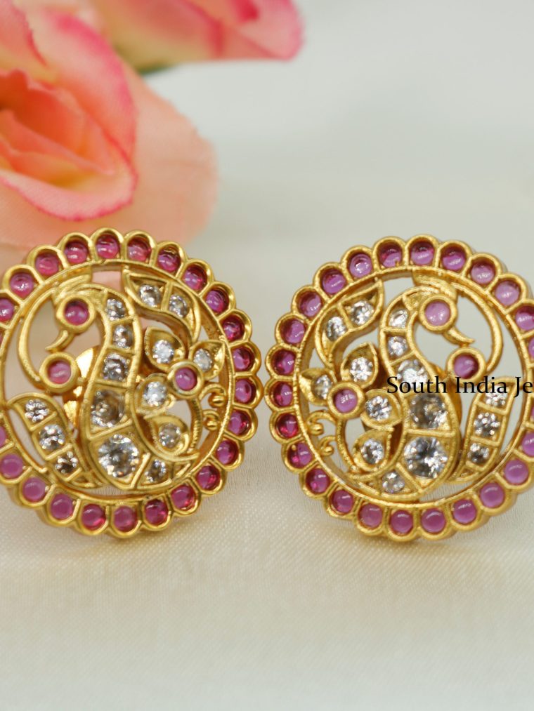 Exquisite Peacock Temple Studs