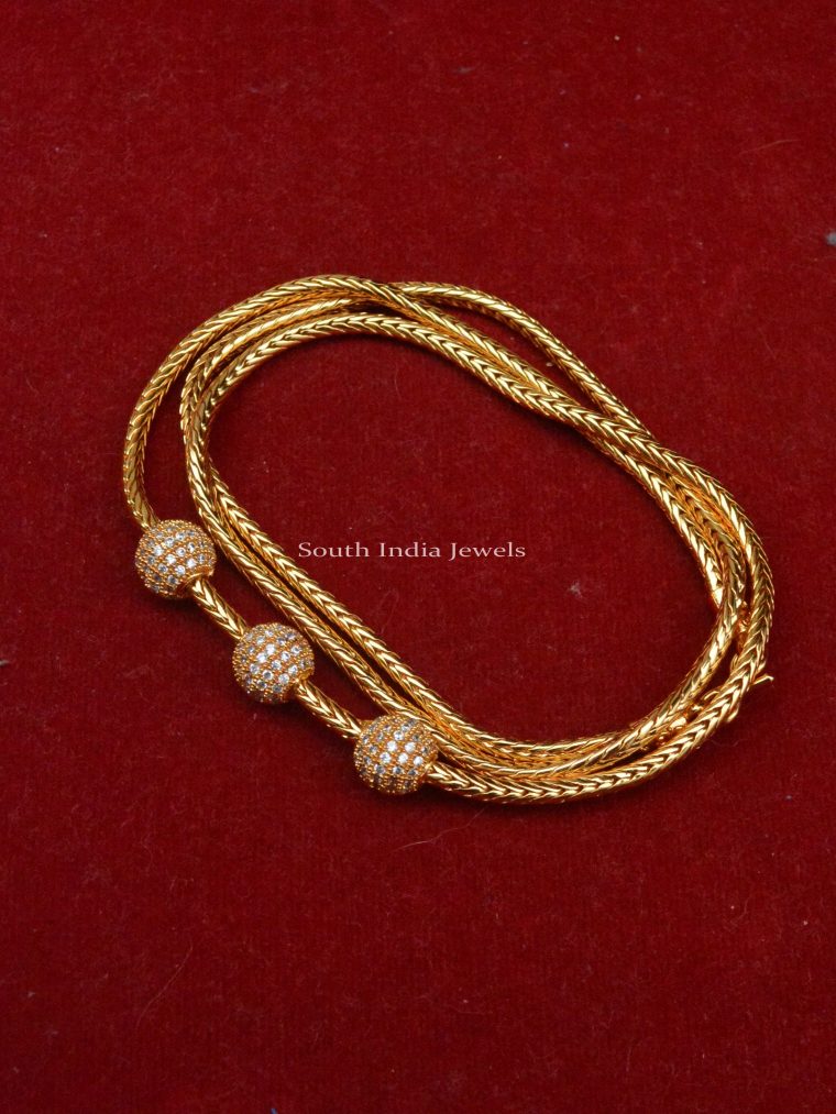 Gold Polish Balls Mugappu Chain