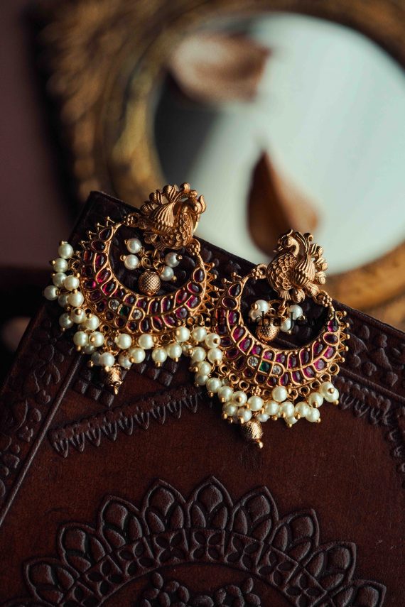 Gorgeous Peacock Chandbaali Earrings
