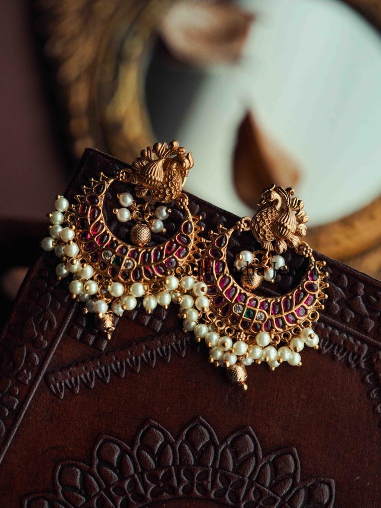 Gorgeous Peacock Chandbaali Earrings