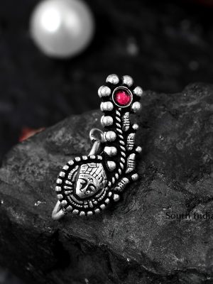 Sparkling Oxidised Handmade Nose Pin