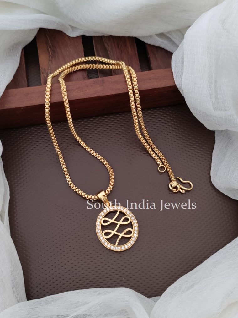 Stylish CZ Stone Pendant Chain