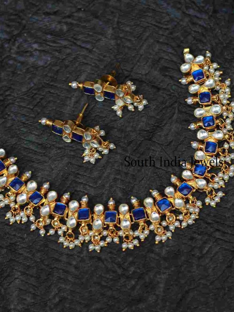 Traditional Blue Polki Choker