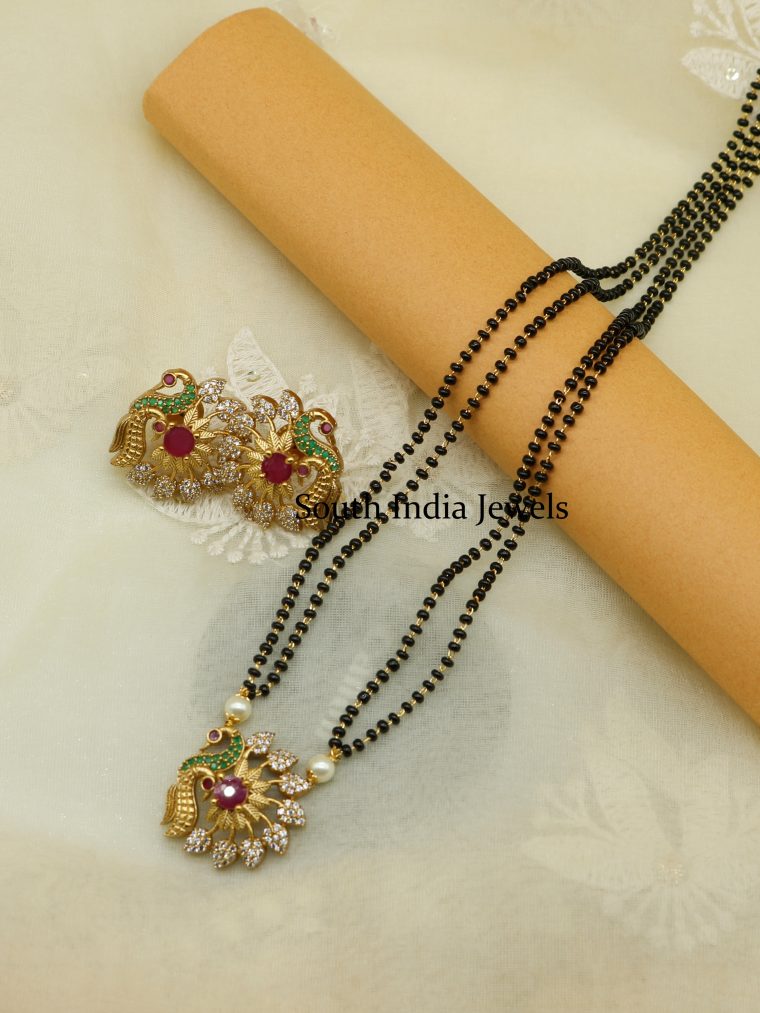 Traditional Peacock Pendant Mangalsutra