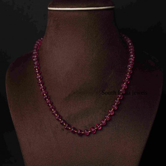 Trendy Pink Beaded Necklace