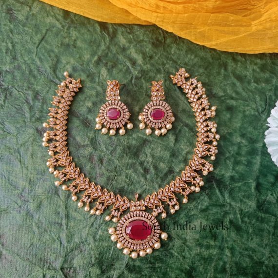 Amazing Pink Stone Necklace Set