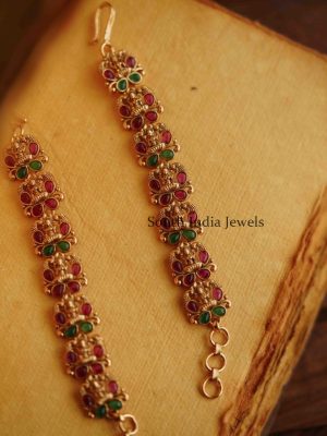 Amazing Temple Stones Lakshmi Ear Chain