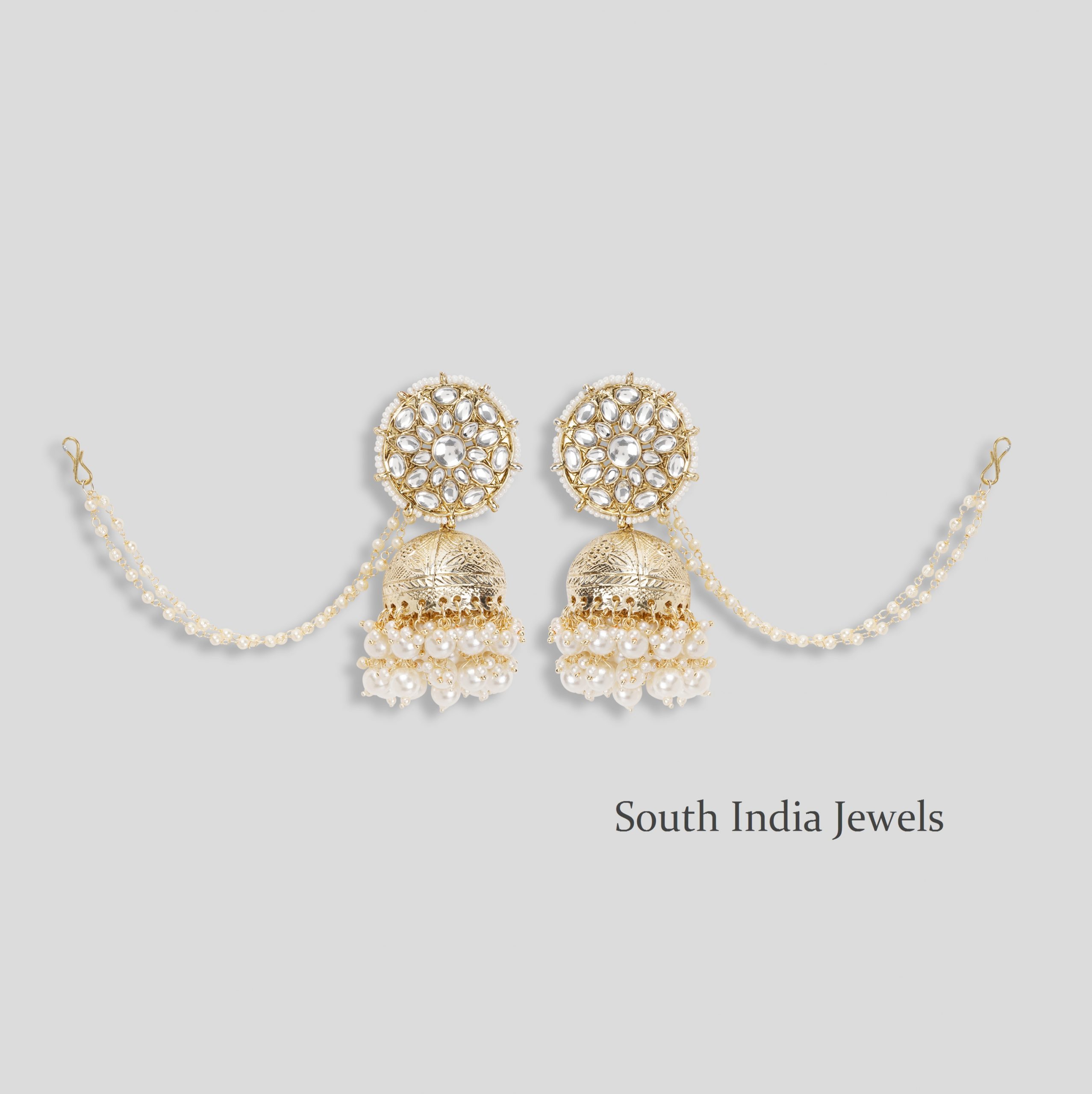 Buy ANTICO Traditional Ethnic Fancy Chain PINK GOLD Oxidized Jhumka Earrings  for Girls and Women Online at Best Prices in India  JioMart