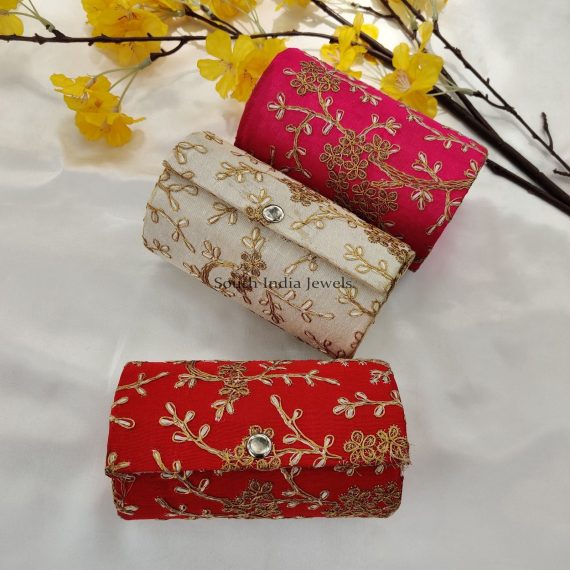 Assorted Colors 6 Inch Cylinder Shaped Zari Work Bangle Box for Return Gift