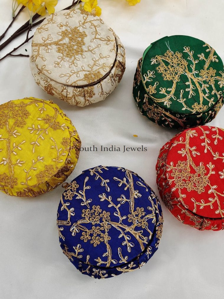 Assorted colors Embroidery Big size Matki Boxes for Gifting