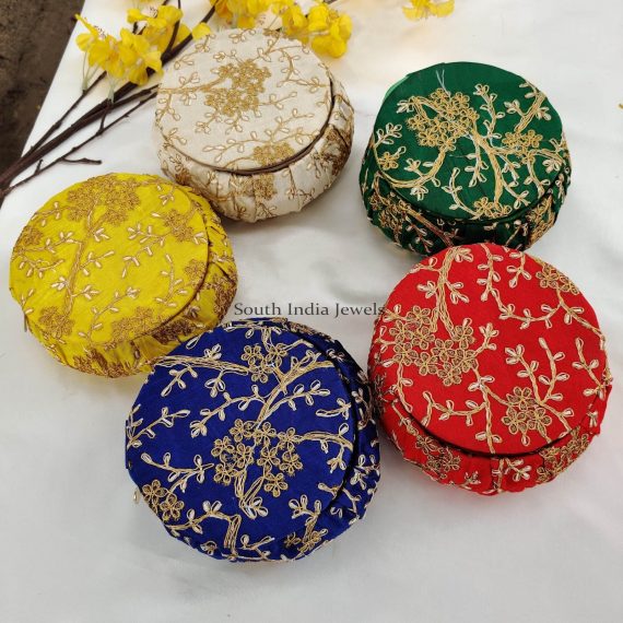 Assorted colors Embroidery Big size Matki Boxes for Gifting