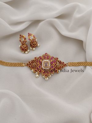 Charming Ruby White Mini Choker