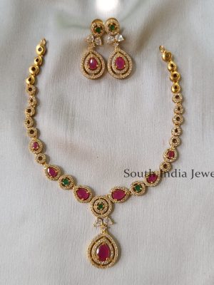 Elegant AD Pendant Necklace with Earrings