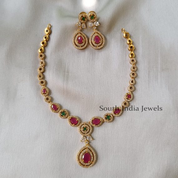 Elegant AD Pendant Necklace with Earrings