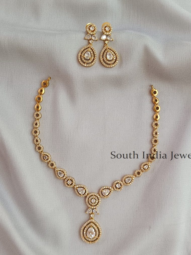 Elegant AD Pendant Necklace with Earrings