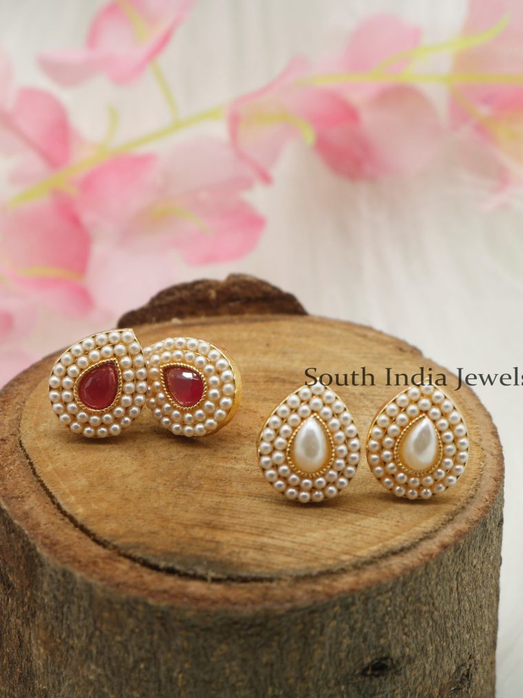 Exquisite Tear Shaped Pearl Studs