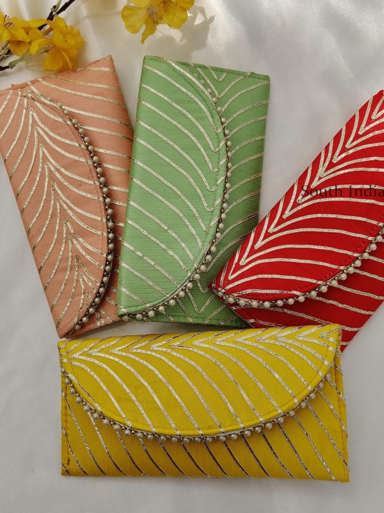 Golden Lace Type Assorted Colour Purse for Return Gift
