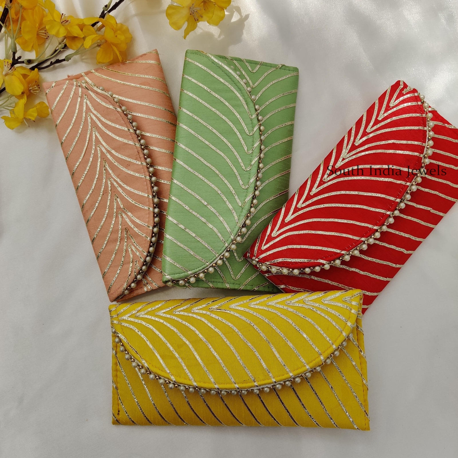 Golden Lace Type Assorted Colour Purse for Return Gift