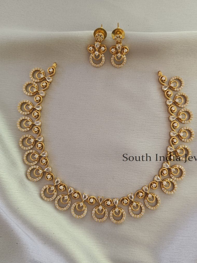 Gorgeous AD Stone Loaded Necklace with Earrings