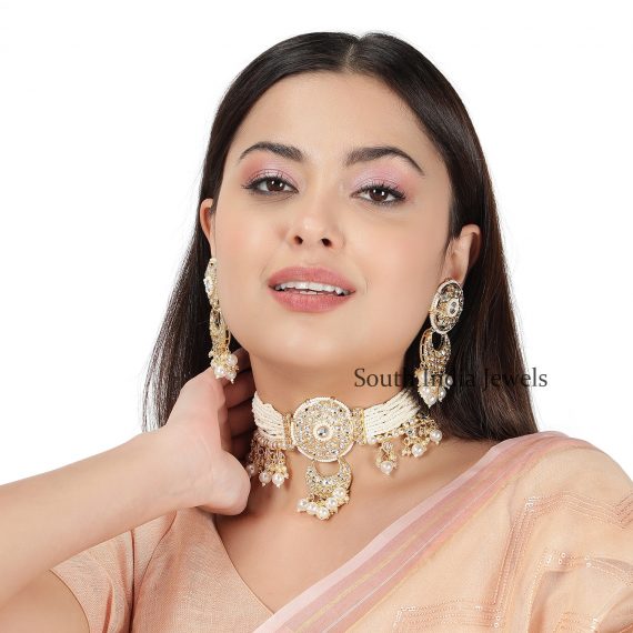 Marvelous Kundan And Pearl Necklace Set