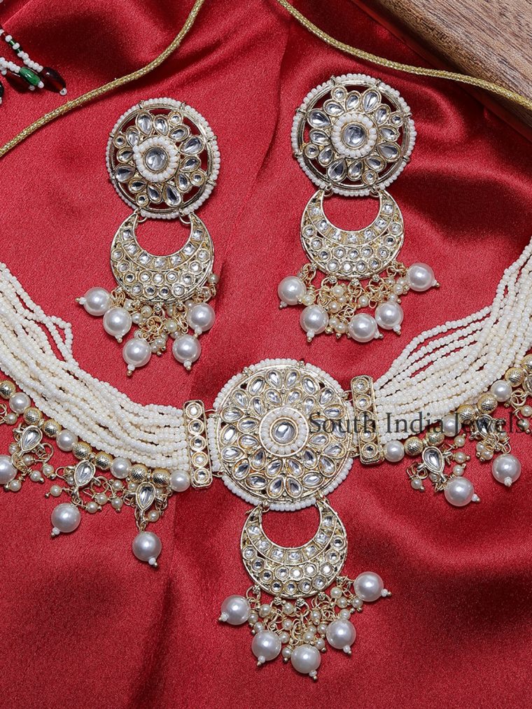 Marvelous Kundan And Pearl Necklace Set