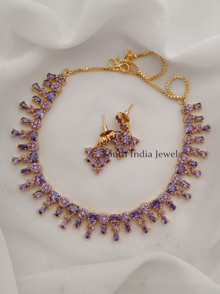 Sparkling Purple Gold Polish Necklace