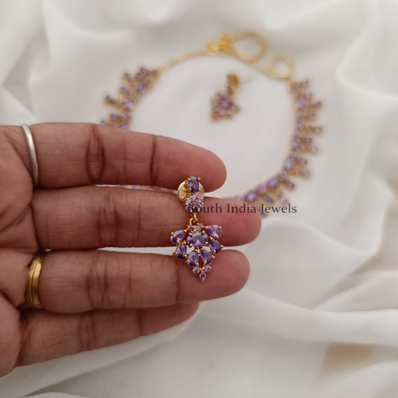 Sparkling Purple Gold Polish Necklace