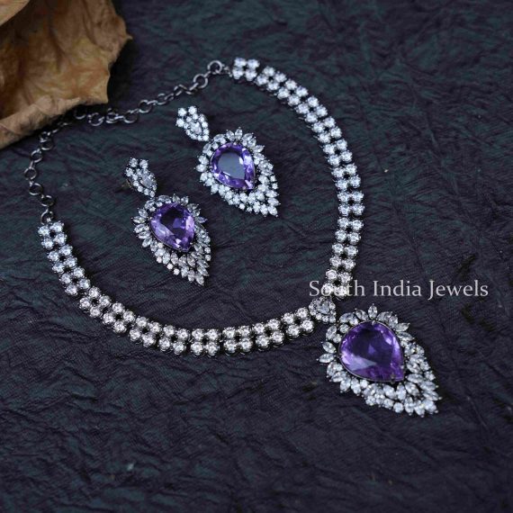 Stunning Lilac Zircon Necklace Set
