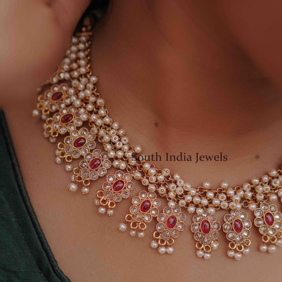Stunning Pearls & Rubies Necklace
