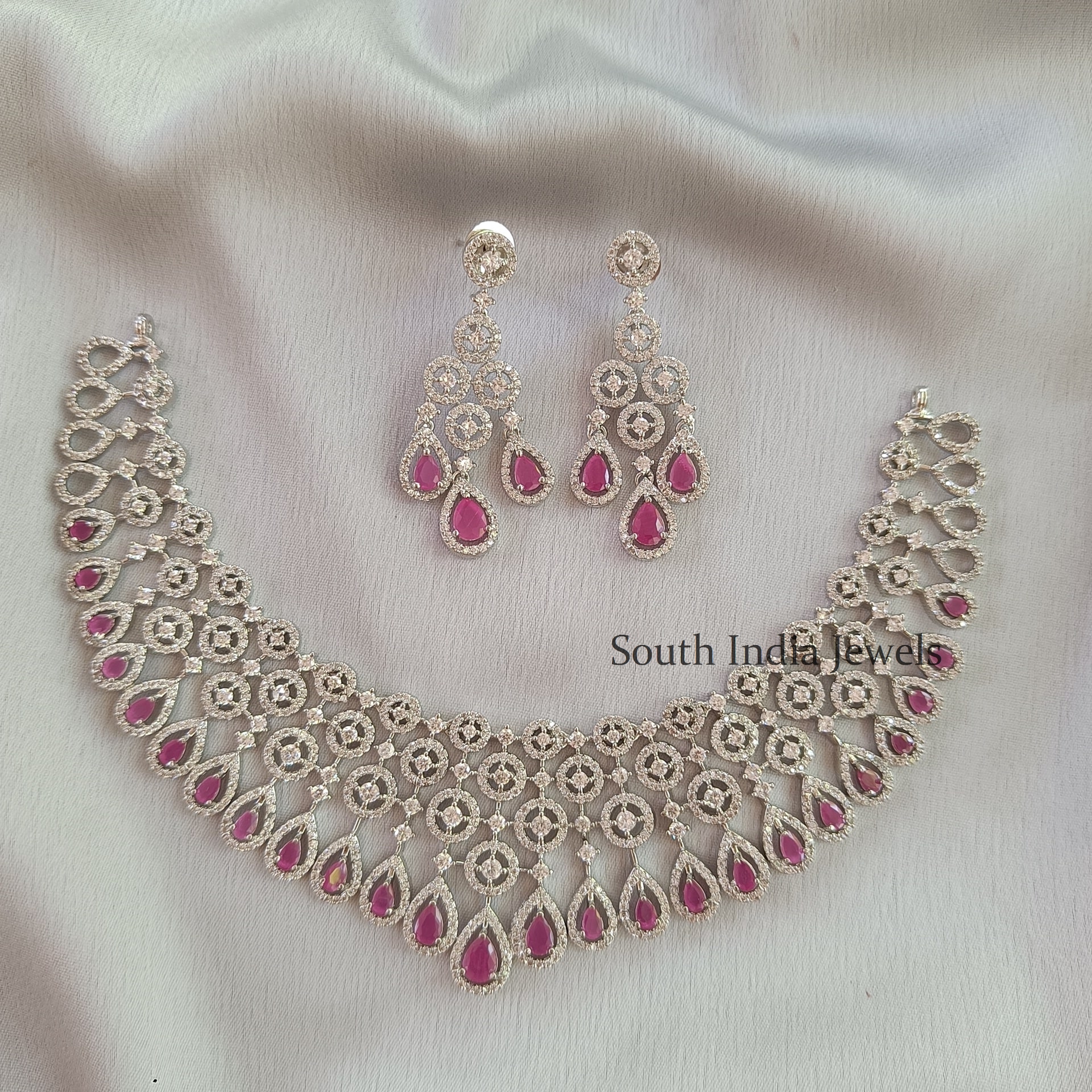 2pcs/set Diamond Necklace & Earrings Set For Wedding, Festival, Daily Wear,  Popular Simple Luxury For Women | SHEIN USA