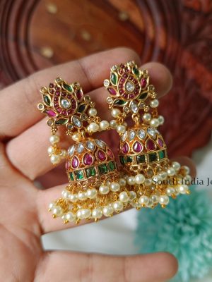 Traditional Kemp Stones Jhumkas