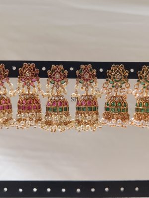 Traditional Kemp Stones Jhumkas