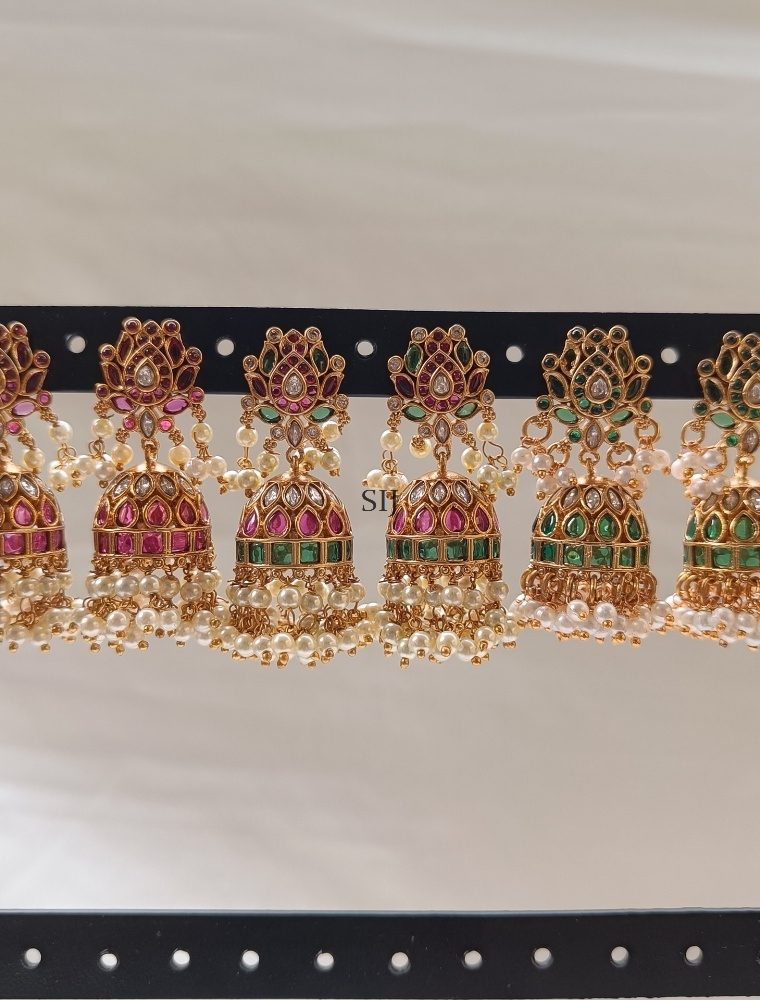 Traditional Kemp Stones Jhumkas