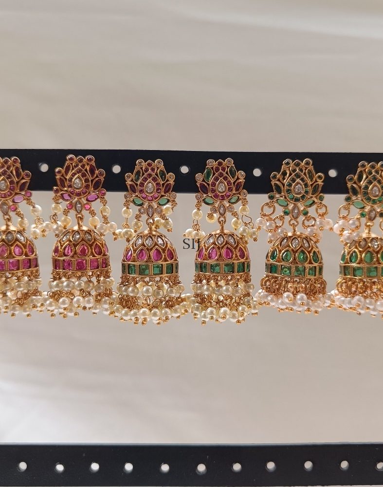 Traditional Kemp Stones Jhumkas