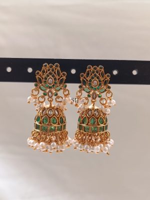 Traditional Kemp Stones Jhumkas