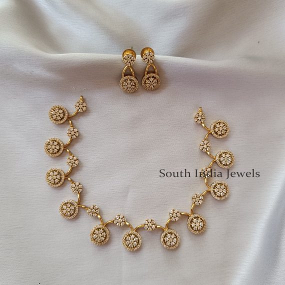 Trendy AD Necklace with Earrings