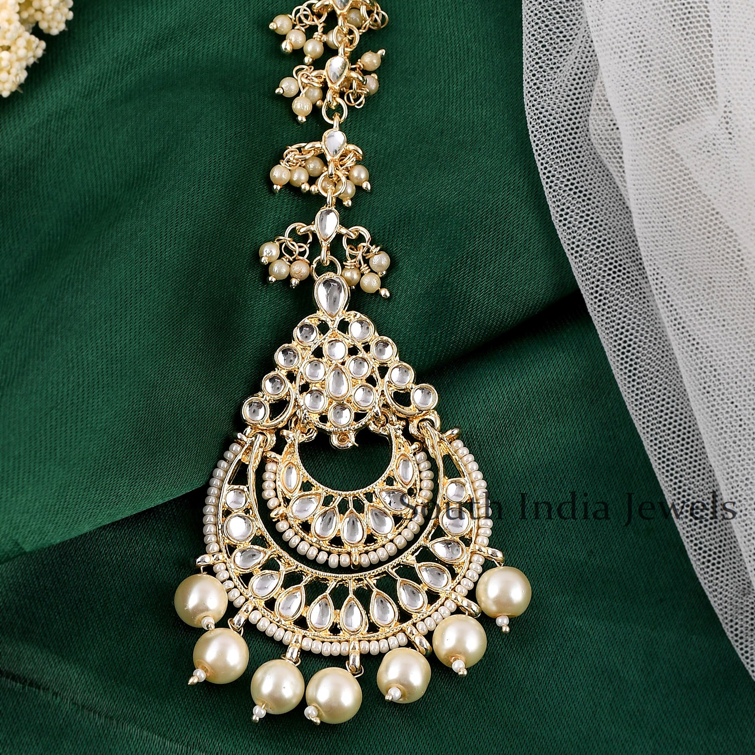 Bridal kundan hot sale maang tikka