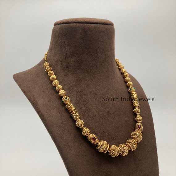 Vintage Gold Look Gundu Mala - South India Jewels