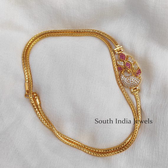 Wonderful Peacock Mugappu chain - South India Jewels