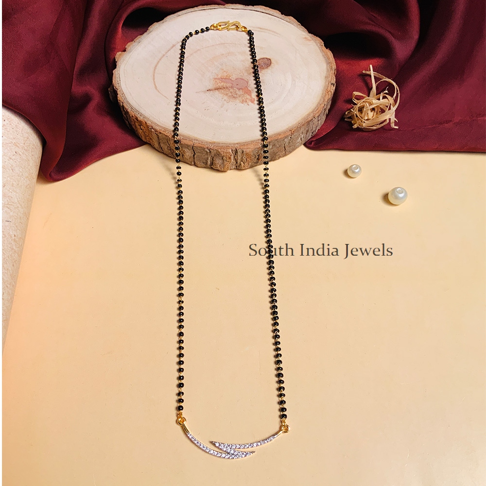 Antique Gold Plated Solitaire Diamond Mangalsutra