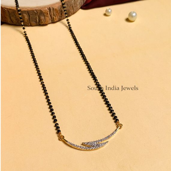 Antique Gold Plated Solitaire Diamond Mangalsutra