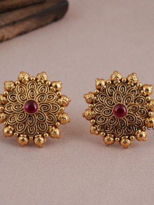 Charming Ruby Stone Studs 02