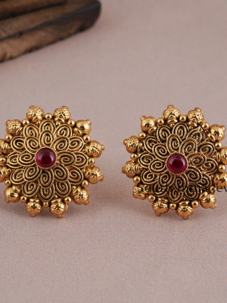 Charming Ruby Stone Studs 02