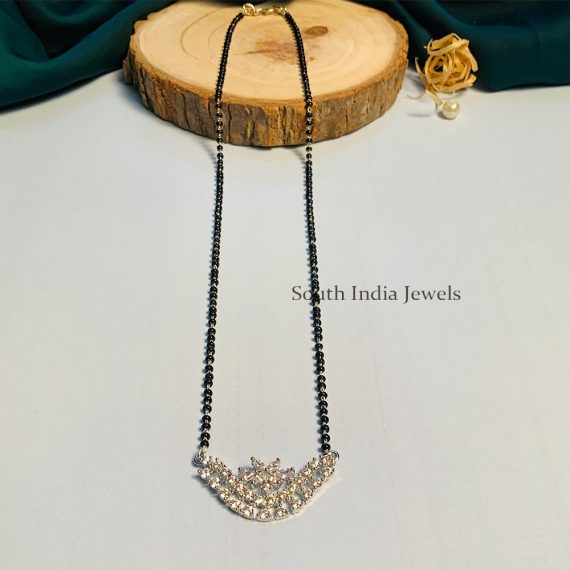 Classy Silver Plated Solitaire Diamond Mangalsutra