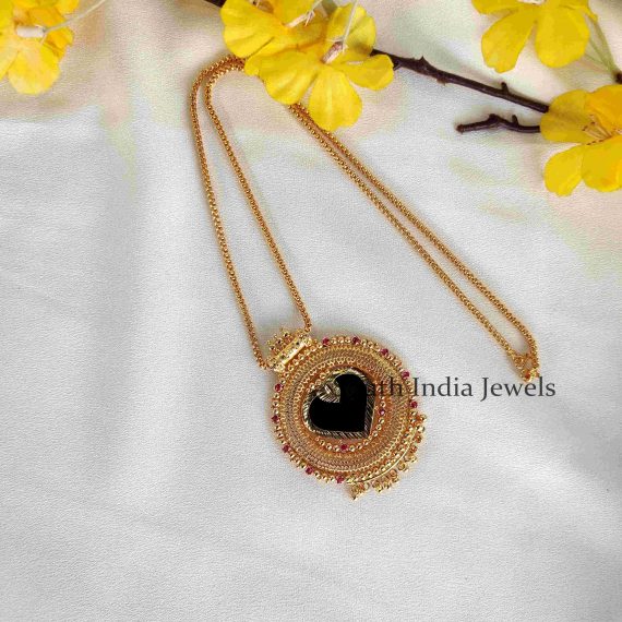 Cute Heart Palakka Kerala Style Pendant Chain